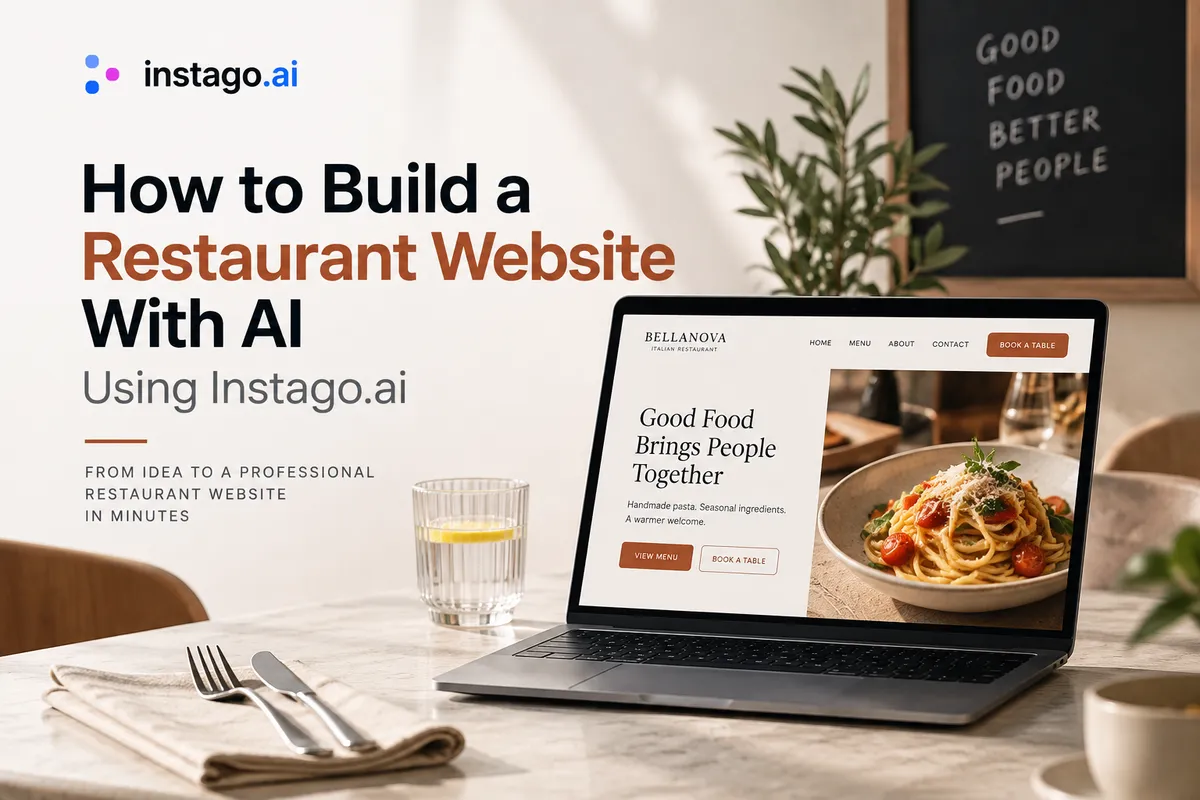 How To Build A Restaurant Website With AI Using Instago.ai